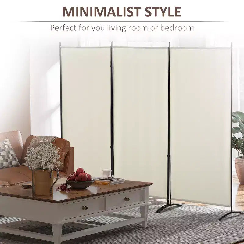 MAYEERTY Paravent 3 Panneaux Intérieur Cloison de Séparation pour Maison Beige 99.5x71.75x19.75