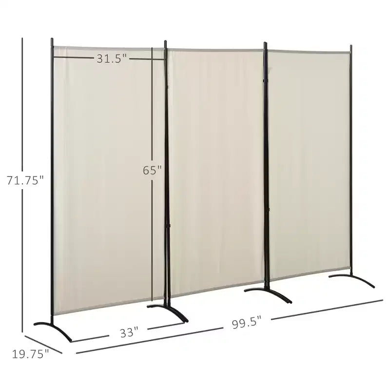 MAYEERTY Paravent 3 Panneaux Intérieur Cloison de Séparation pour Maison Beige 99.5x71.75x19.75