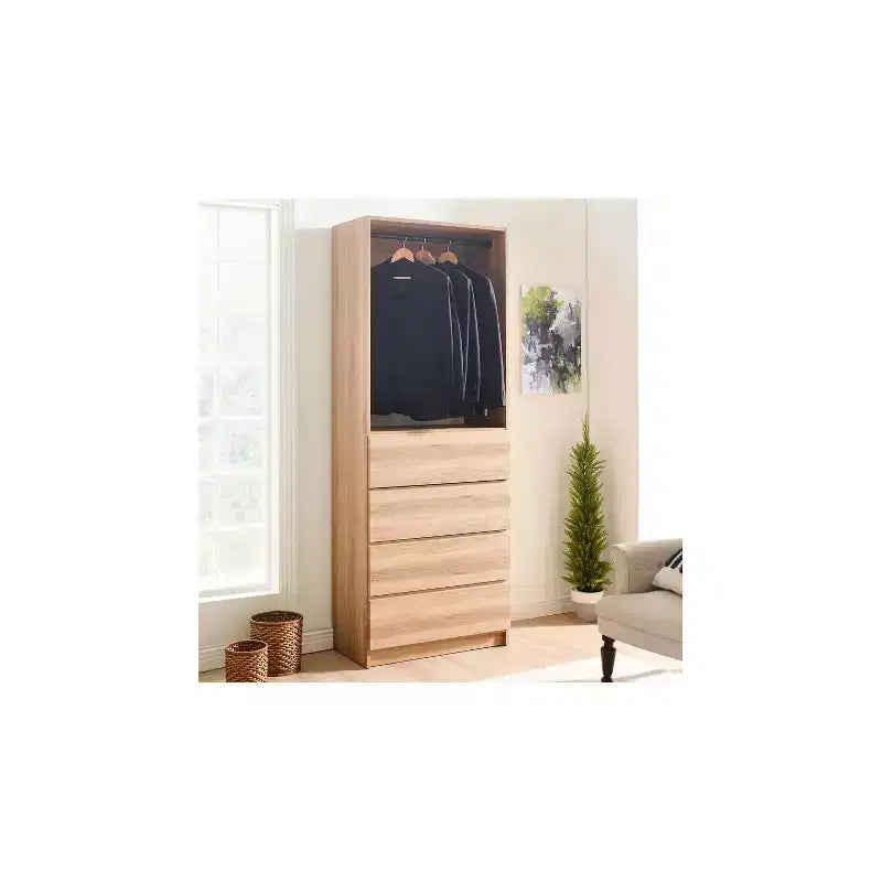 Placard de plain-pied HomeStock Prosper 32 en bois avec quatre tiroirs