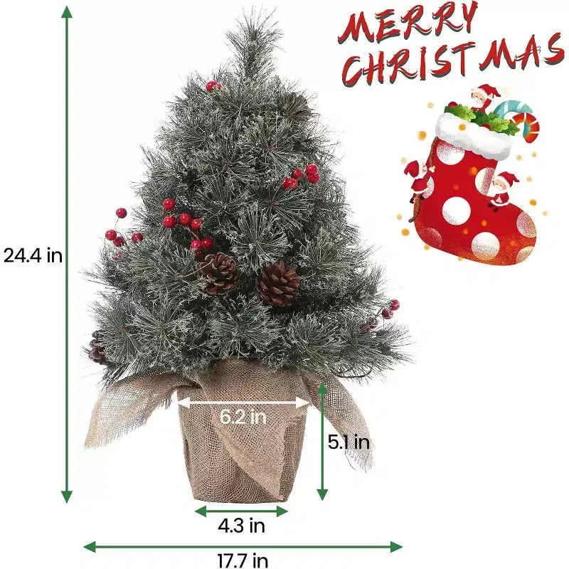 Sapin de table Acekool de 60 cm, effet neige : Décoration de saison prête à illuminer