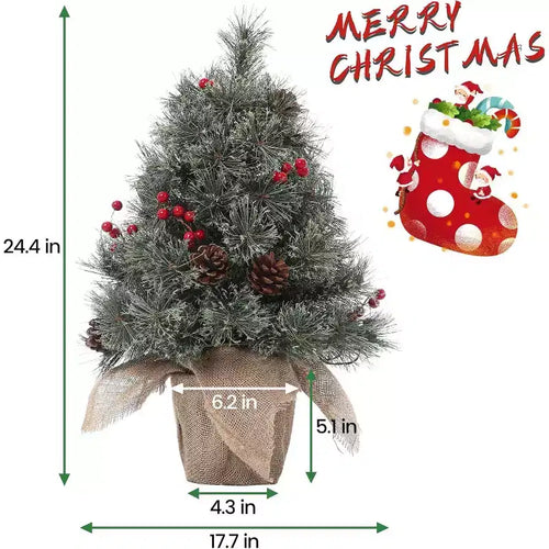 Sapin de table Acekool de 60 cm, effet neige : Décoration de saison prête à illuminer