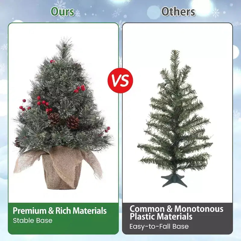 Sapin de table Acekool de 60 cm, effet neige : Décoration de saison prête à illuminer