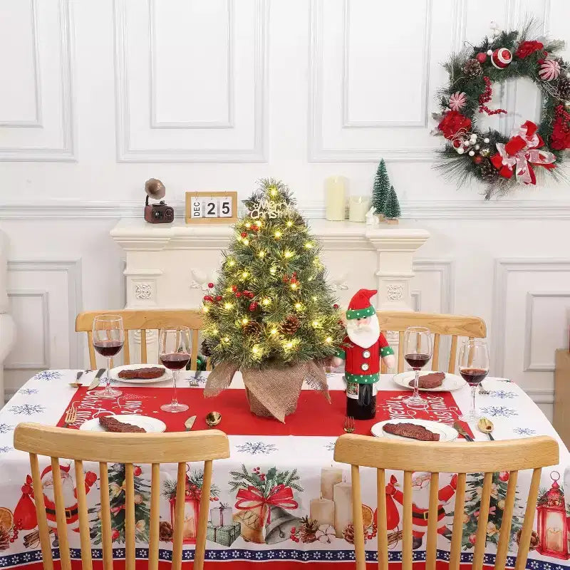 Sapin de table Acekool de 60 cm, effet neige : Décoration de saison prête à illuminer