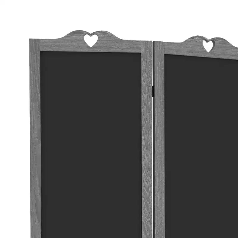 MAYEERTY Paravent Pliant à 4 Panneaux avec Tableau Noir Cloison de Séparation Autoportante pour Bureau à Domicile Gris