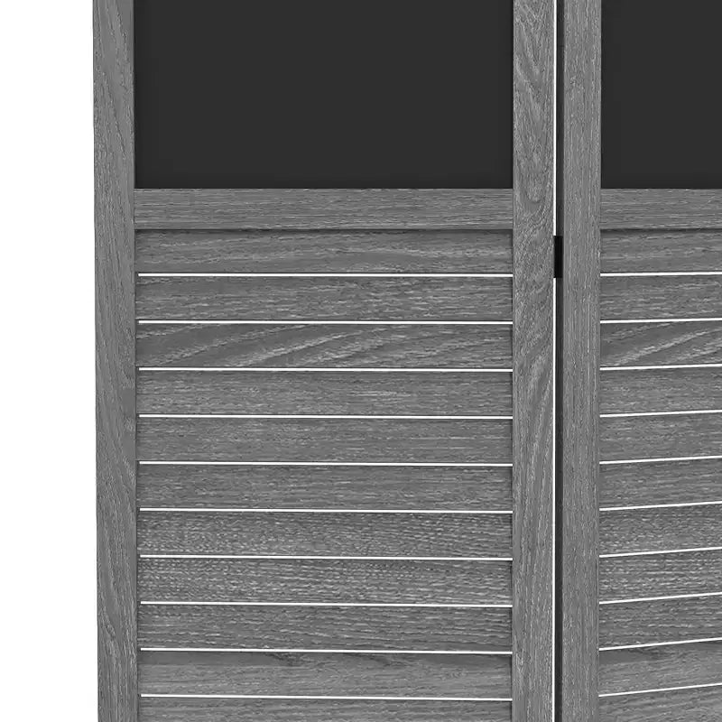 MAYEERTY Paravent Pliant à 4 Panneaux avec Tableau Noir Cloison de Séparation Autoportante pour Bureau à Domicile Gris