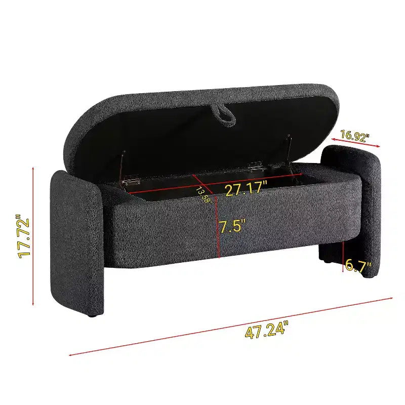 Banc Coffre de Rangement Polyvalent Grande Taille TUYOHW : Spacieux, Durable et Élégant pour Toute Pièce, Gris
