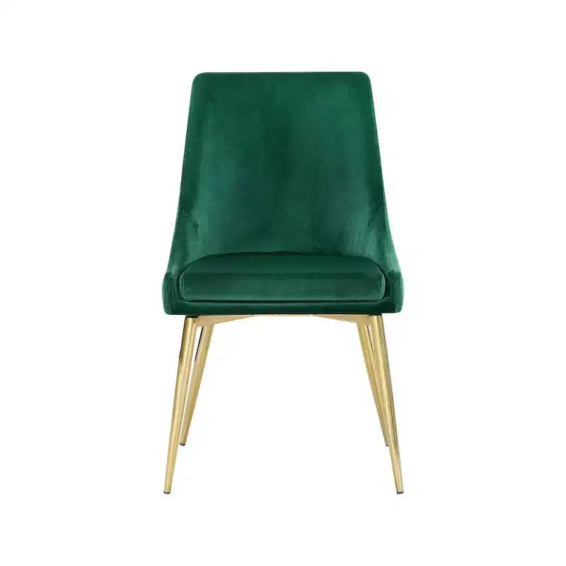 Meridian Furniture Karina, chaise de salle à manger en velours, ensemble de 2