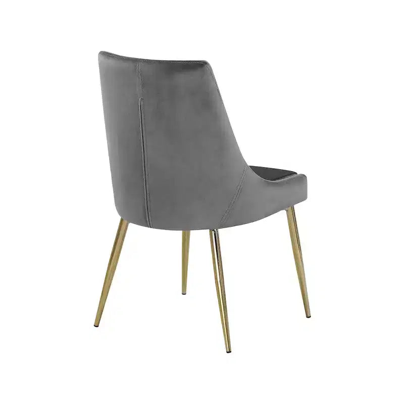 Meridian Furniture Karina, chaise de salle à manger en velours, ensemble de 2