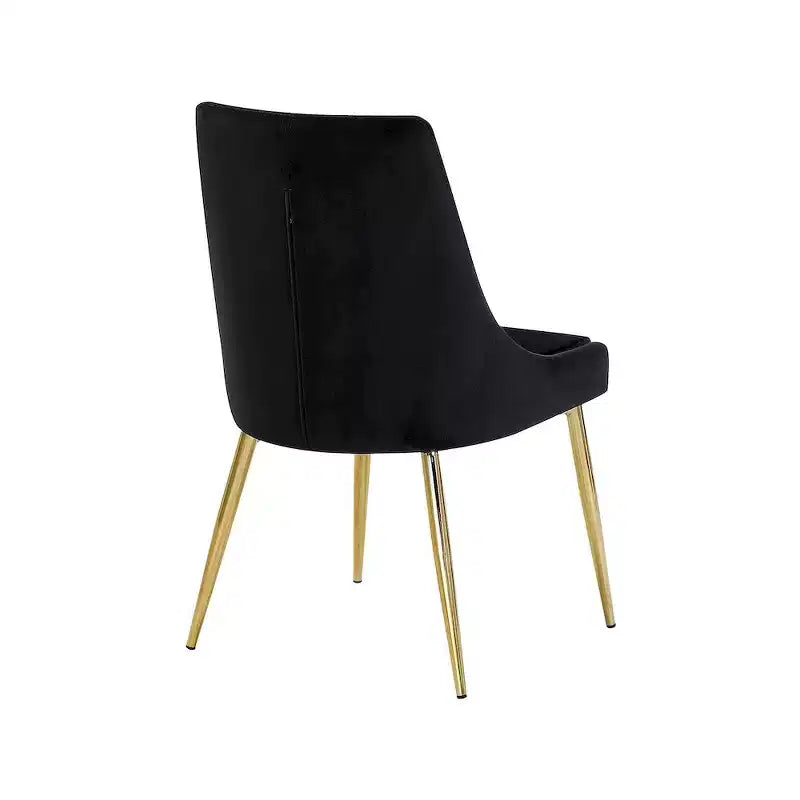 Meridian Furniture Karina, chaise de salle à manger en velours, ensemble de 2
