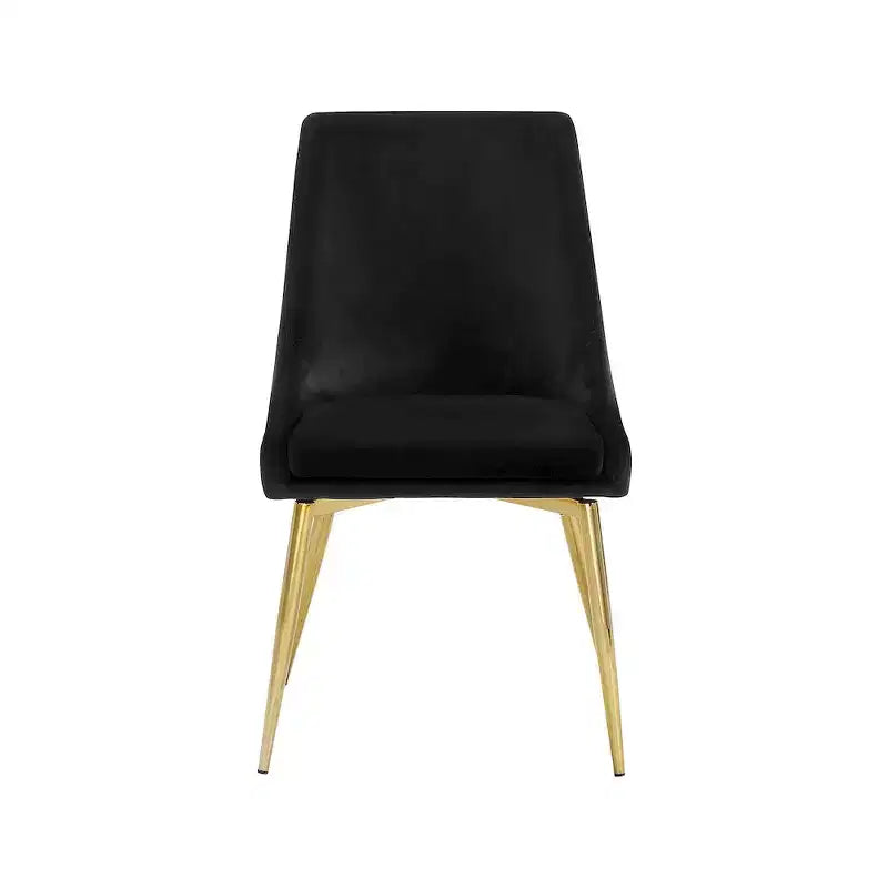 Meridian Furniture Karina, chaise de salle à manger en velours, ensemble de 2