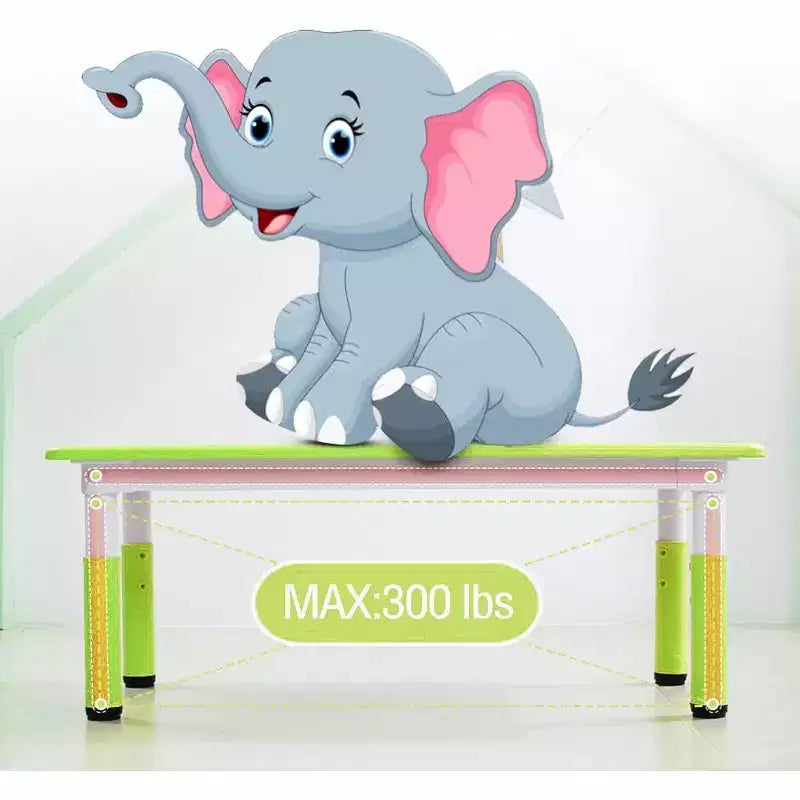Acekool Ensemble Table et 6 Chaises pour Enfants, Table Multi-Activités Réglable en Hauteur avec Plateau à Gribouillis, Antidérapante, Âge 2-10 Ans