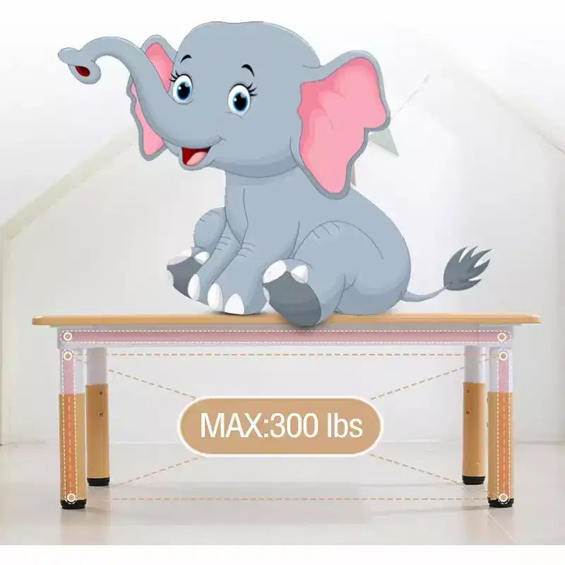 Acekool Ensemble Table et 6 Chaises pour Enfants, Table Multi-Activités Réglable en Hauteur avec Plateau à Gribouillis, Antidérapante, Âge 2-10 Ans