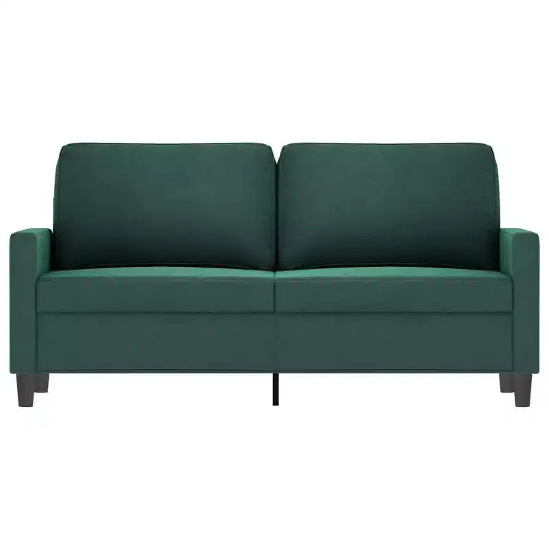 vidaXL Canapé élégant à 2 places vert foncé - Rembourrage en velours - Design moderne pour le salon, le bureau ou l'espace détente - Sièges confortables remplis de mousse