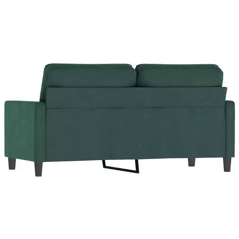 vidaXL Canapé élégant à 2 places vert foncé - Rembourrage en velours - Design moderne pour le salon, le bureau ou l'espace détente - Sièges confortables remplis de mousse
