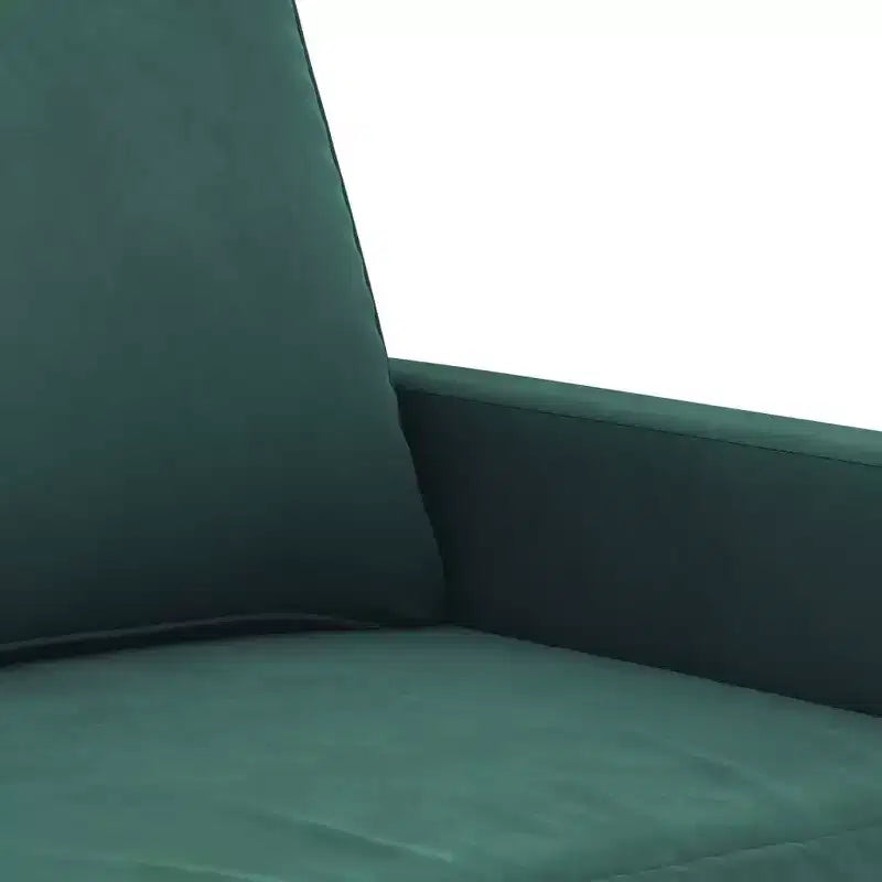 vidaXL Canapé élégant à 2 places vert foncé - Rembourrage en velours - Design moderne pour le salon, le bureau ou l'espace détente - Sièges confortables remplis de mousse