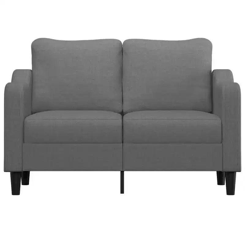 vidaXL Canapé moderne 2 places en tissu gris foncé avec cadre en métal - Assise rembourrée confortable pour salon ou séjour