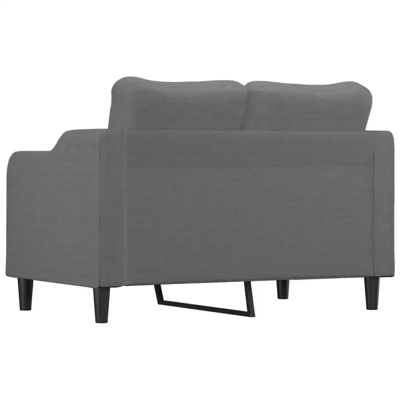 vidaXL Canapé moderne 2 places en tissu gris foncé avec cadre en métal - Assise rembourrée confortable pour salon ou séjour