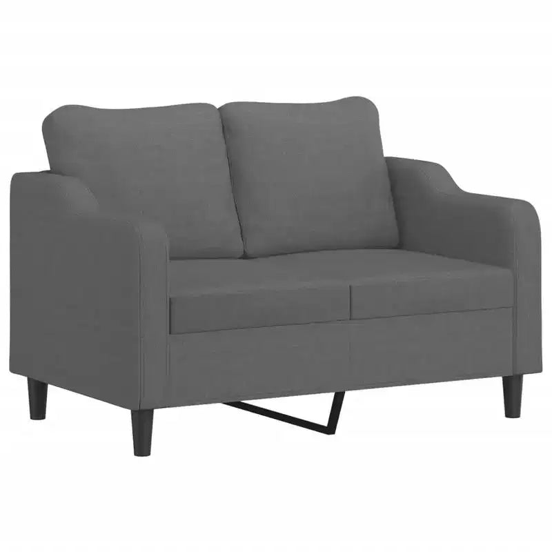 vidaXL Canapé moderne 2 places en tissu gris foncé avec cadre en métal - Assise rembourrée confortable pour salon ou séjour