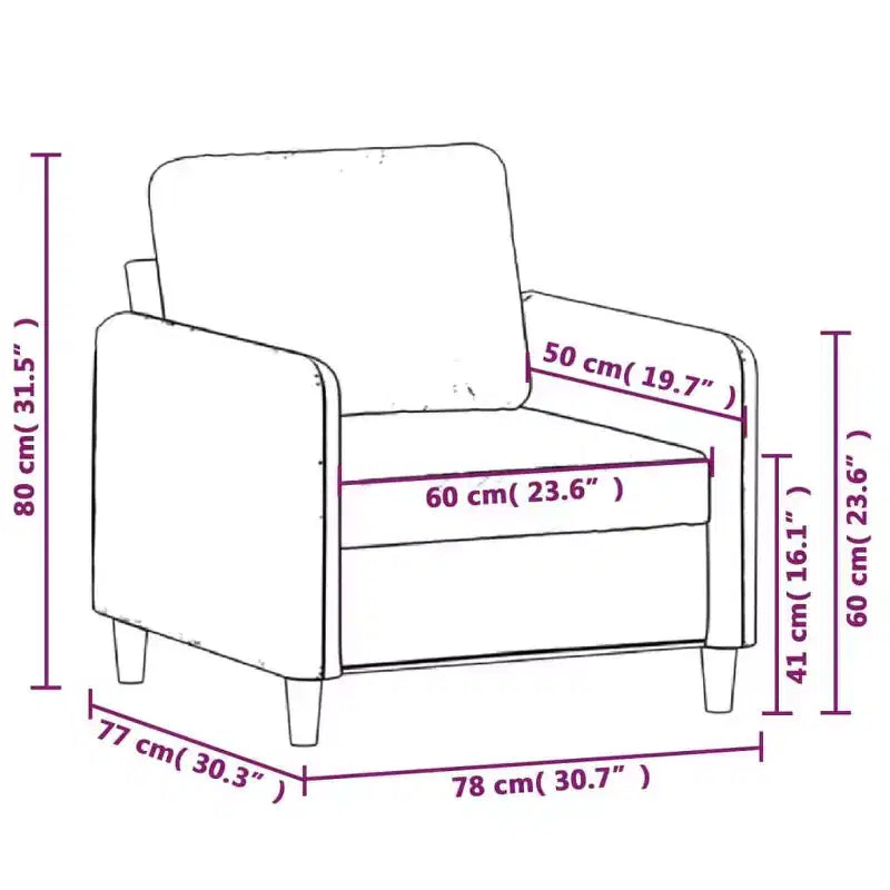 vidaXL Fauteuil de salon rembourré Tissu Noir 23,6