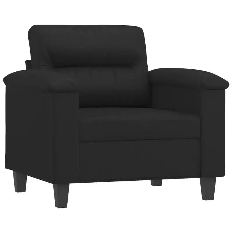 vidaXL Fauteuil avec repose-pieds Noir Similicuir, métal, contreplaqué Simple