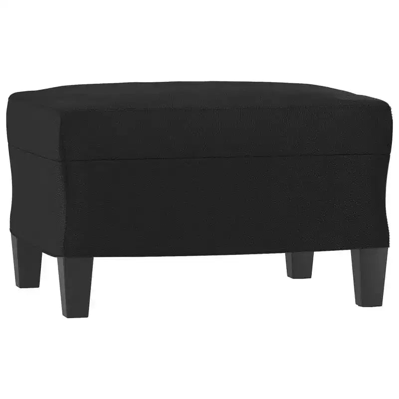 vidaXL Fauteuil avec repose-pieds Noir Similicuir, métal, contreplaqué Simple