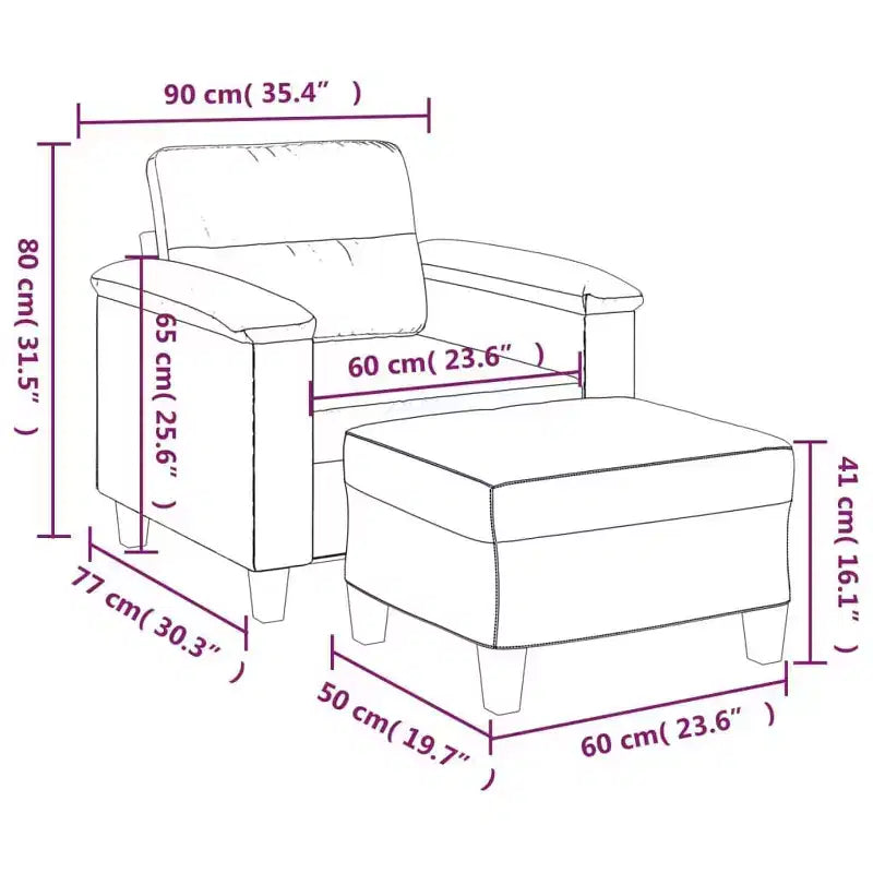 vidaXL Fauteuil avec repose-pieds Noir Similicuir, métal, contreplaqué Simple