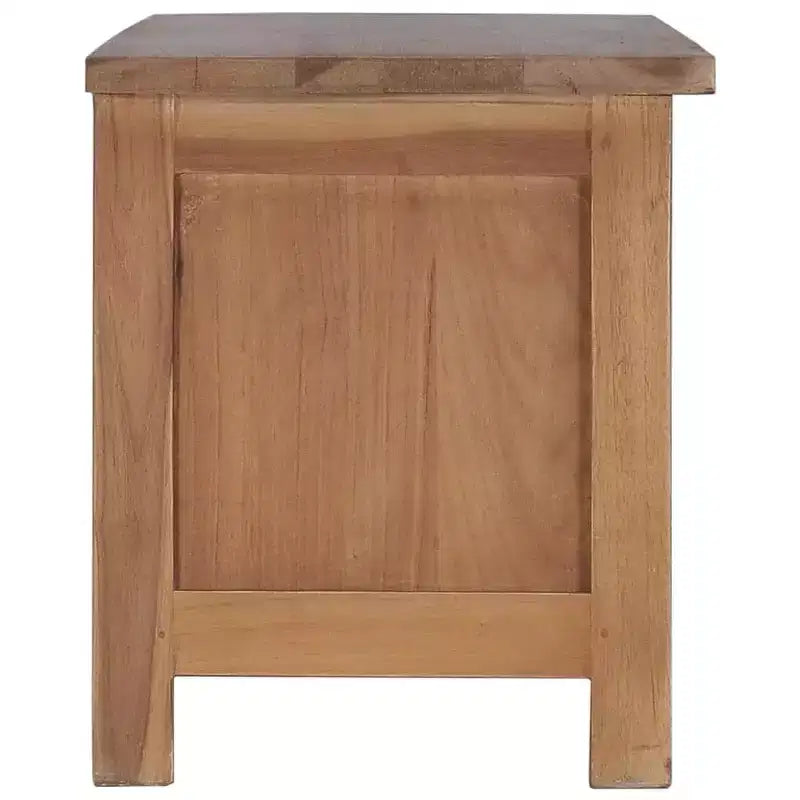 vidaXL Meuble TV teck naturel Bois de teck massif Meuble TV teck moyen