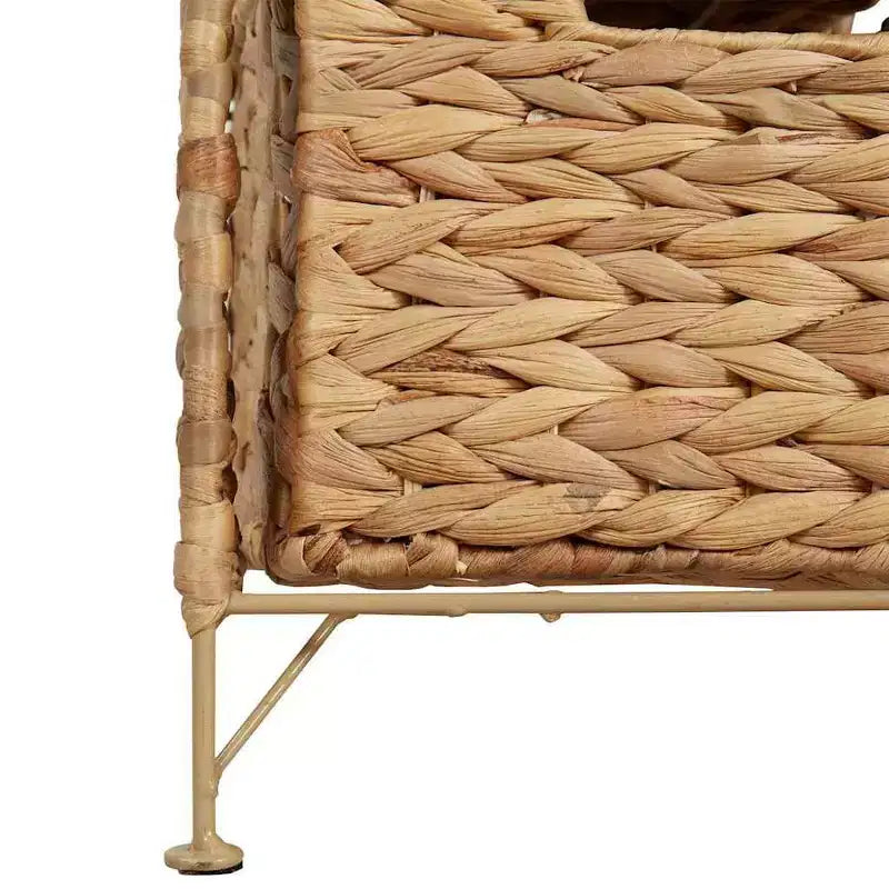 vidaXL Meuble de rangement Coffre de rangement Organisateur avec 6 paniers Jacinthe d'eau - 18,5 x 14,6 x 39,4 po