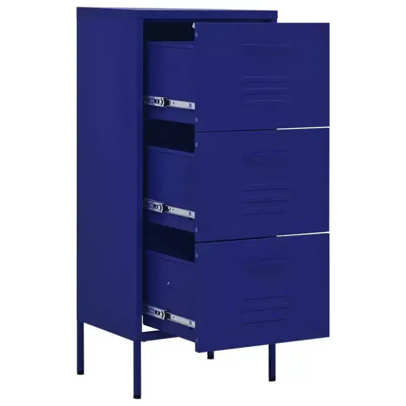 vidaXL Armoire de rangement bleu marine en acier, pieds réglables moyens - Bleu marine