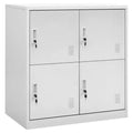 vidaXL Locker Cabinet Set of 2 Light Grey and Red Steel Medium - Light Gray with 4 Lockers