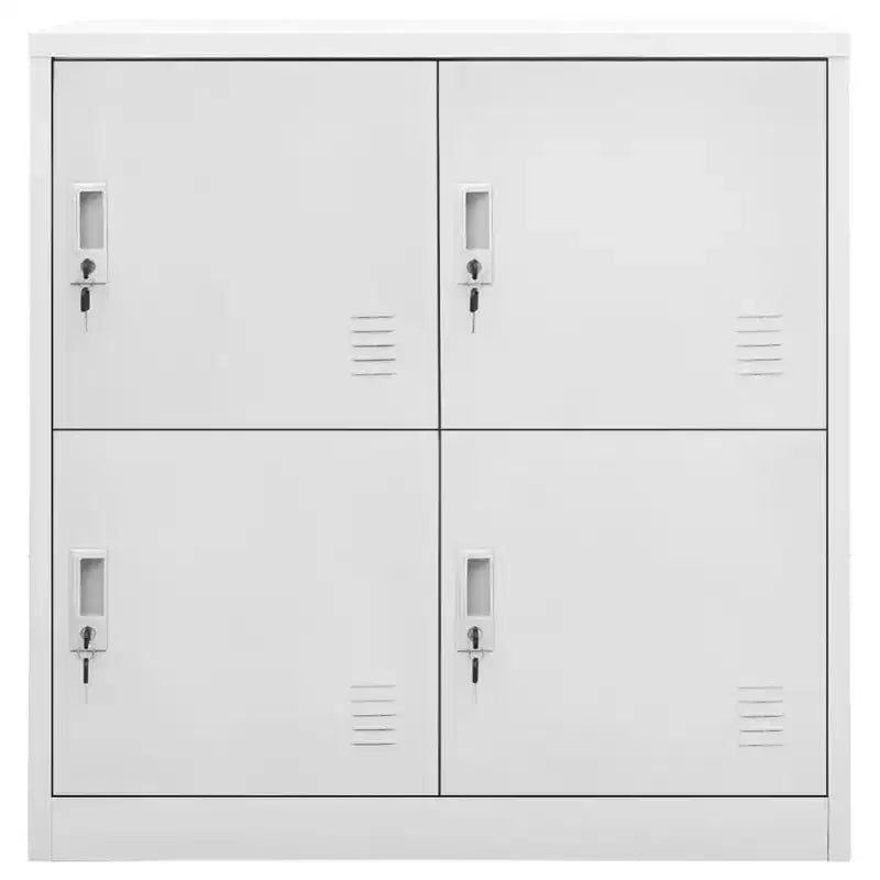 vidaXL Ensemble de 2 armoires casiers, acier gris clair et rouge, moyen - Gris clair avec 4 casiers