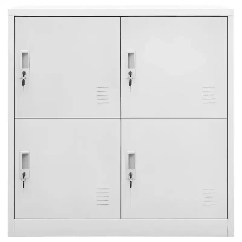 vidaXL Lot de 2 armoires de rangement en acier gris - Organiseur de rangement moderne avec serrures et grand espace, idéal pour le bureau ou la maison