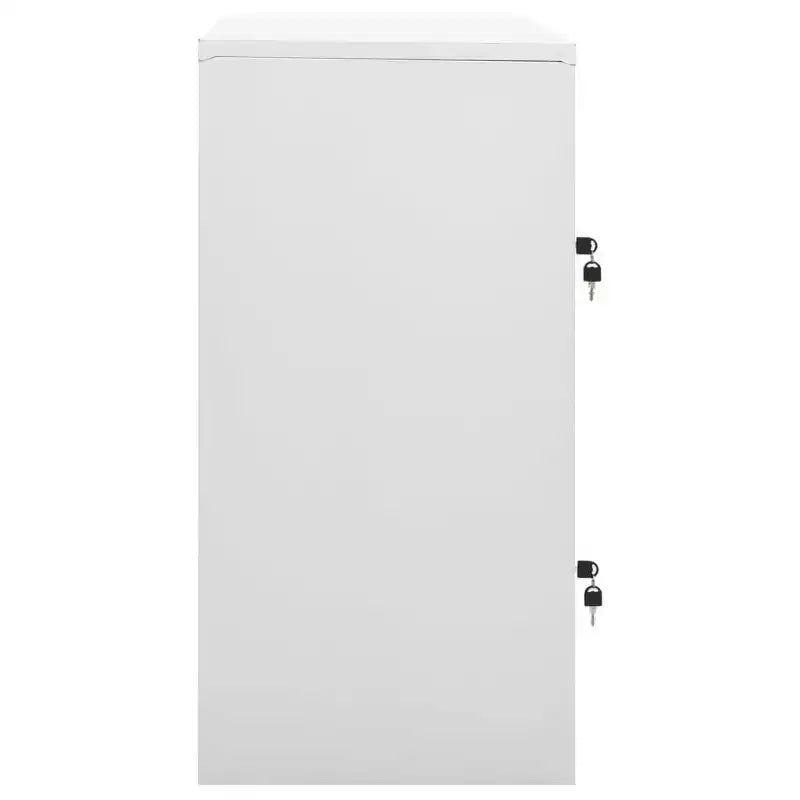vidaXL Lot de 2 armoires de rangement en acier gris - Organiseur de rangement moderne avec serrures et grand espace, idéal pour le bureau ou la maison
