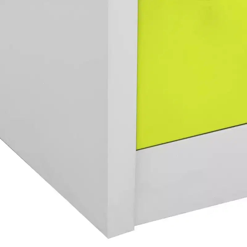vidaXL Lot de casiers - Organisateurs de rangement industriels en acier - Gris et vert - 9 casiers avec serrures - 90x45x92,5 cm