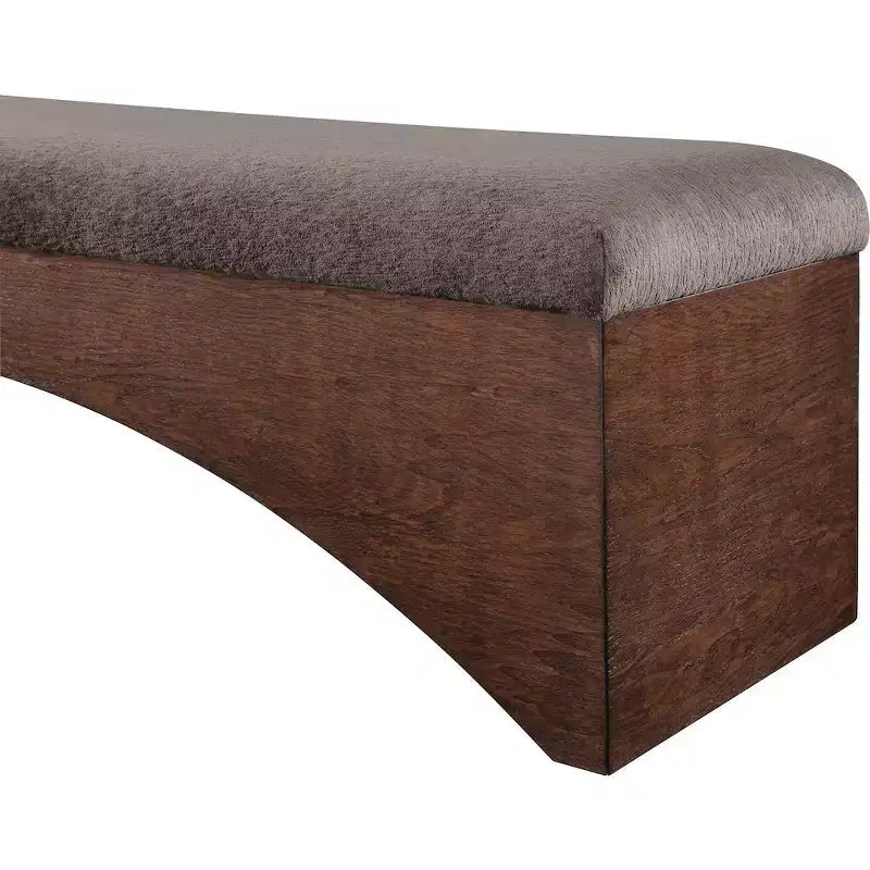 Meridian Furniture, Banc en Tissu Velours Poil Lawson
