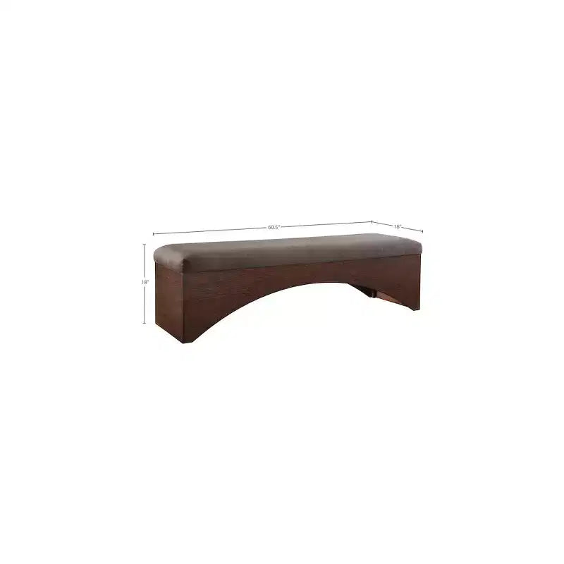 Meridian Furniture, Banc en Tissu Velours Poil Lawson