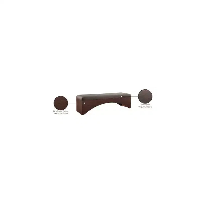 Meridian Furniture, Banc en Tissu Velours Poil Lawson