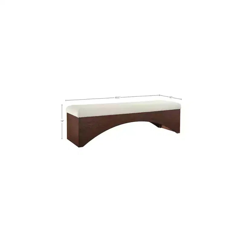 Meridian Furniture, Banc en Tissu Velours Poil Lawson