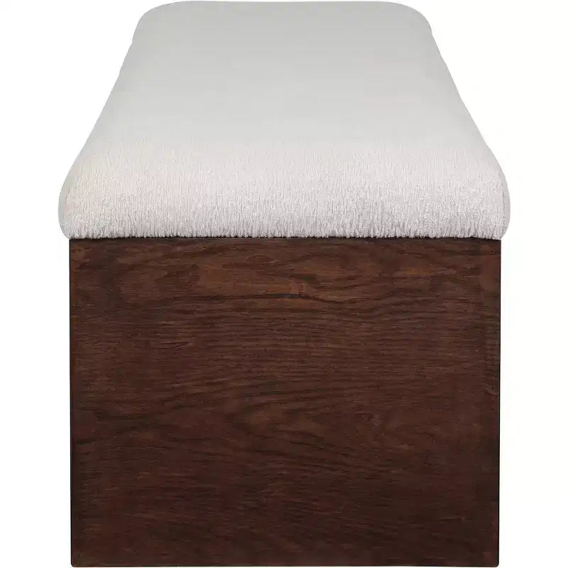 Meridian Furniture, Banc en Tissu Velours Poil Lawson