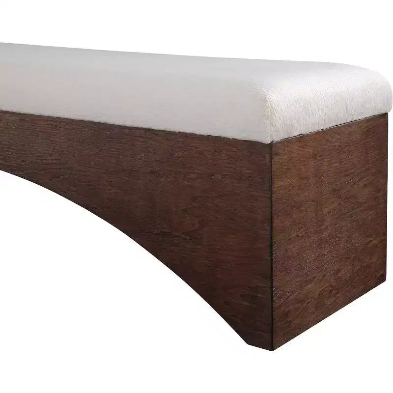 Meridian Furniture, Banc en Tissu Velours Poil Lawson