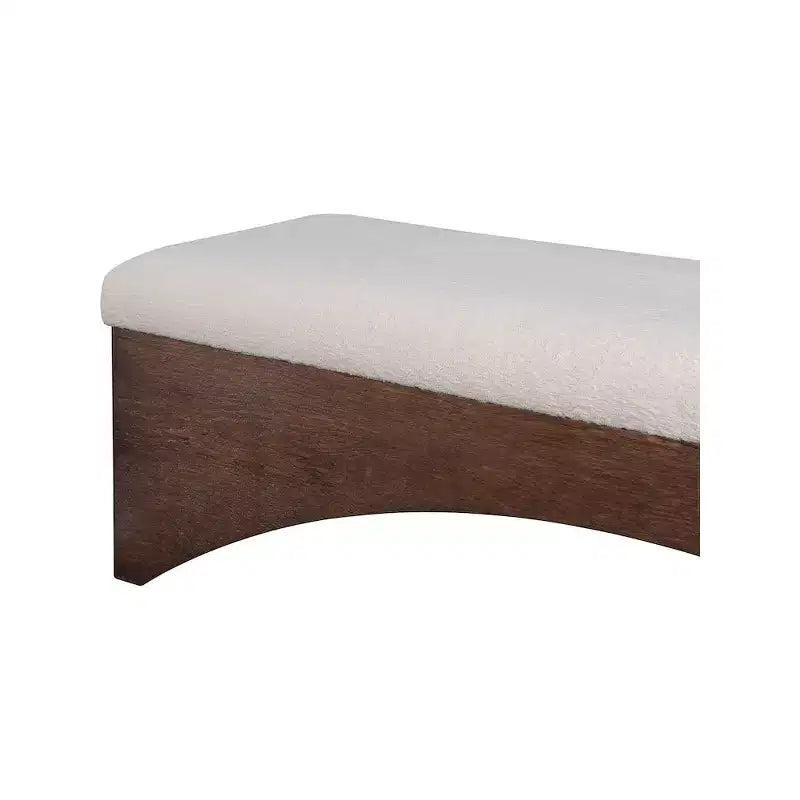 Meridian Furniture, Banc en Tissu Velours Poil Lawson