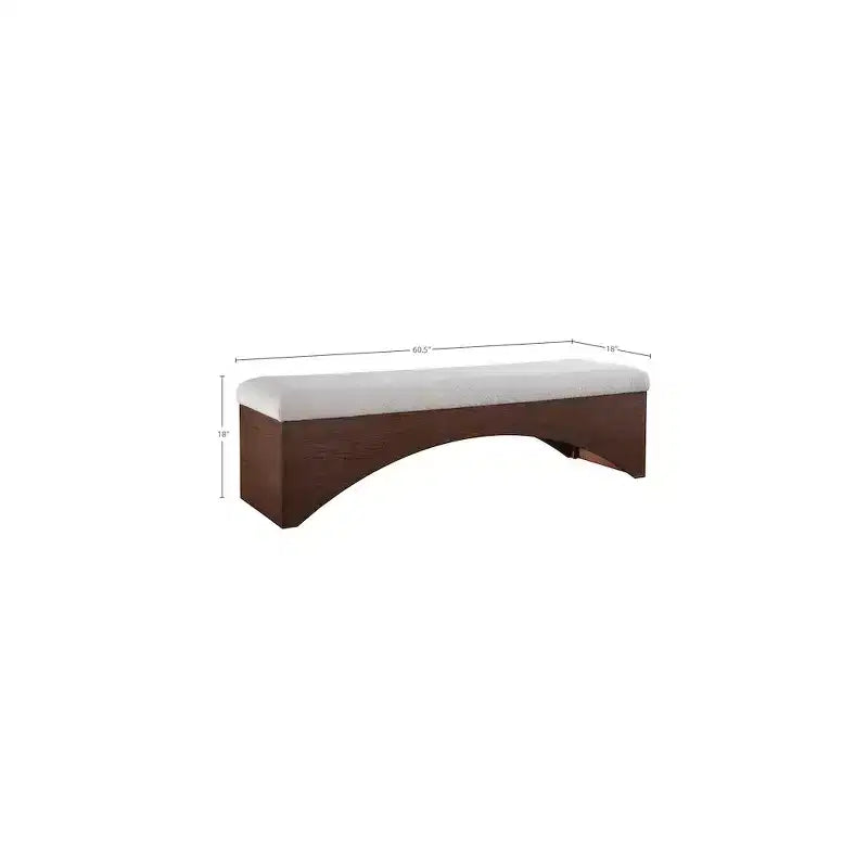 Meridian Furniture, Banc en Tissu Velours Poil Lawson