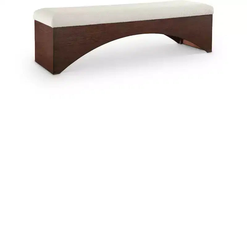 Meridian Furniture, Banc en Tissu Velours Poil Lawson