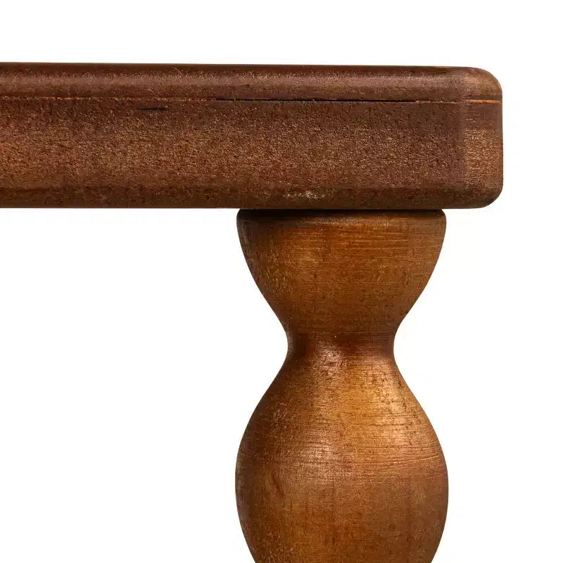 Table d'appoint rectangulaire en bois à pieds tournés