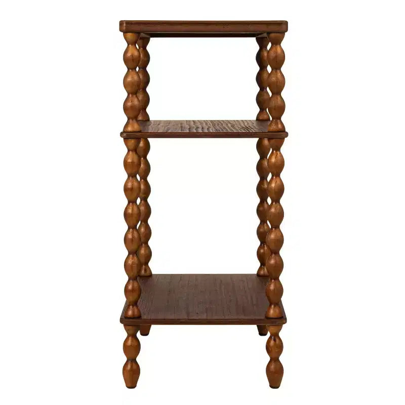 Table d'appoint rectangulaire en bois à pieds tournés