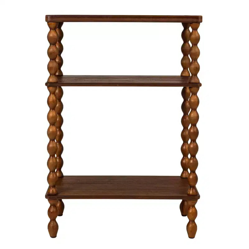 Table d'appoint rectangulaire en bois à pieds tournés