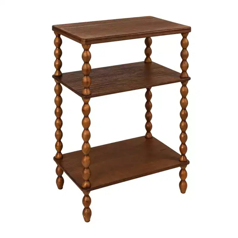 Table d'appoint rectangulaire en bois à pieds tournés