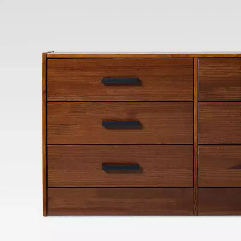 Commode à 6 tiroirs en bois massif avec poignées Walker Edison, assemblage facile