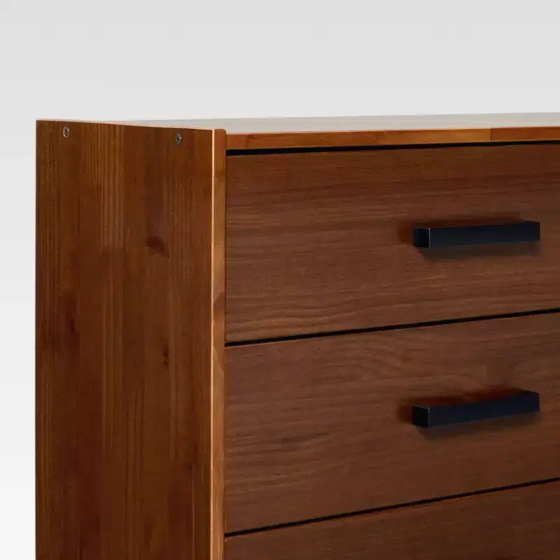 Commode à 6 tiroirs en bois massif avec poignées Walker Edison, assemblage facile