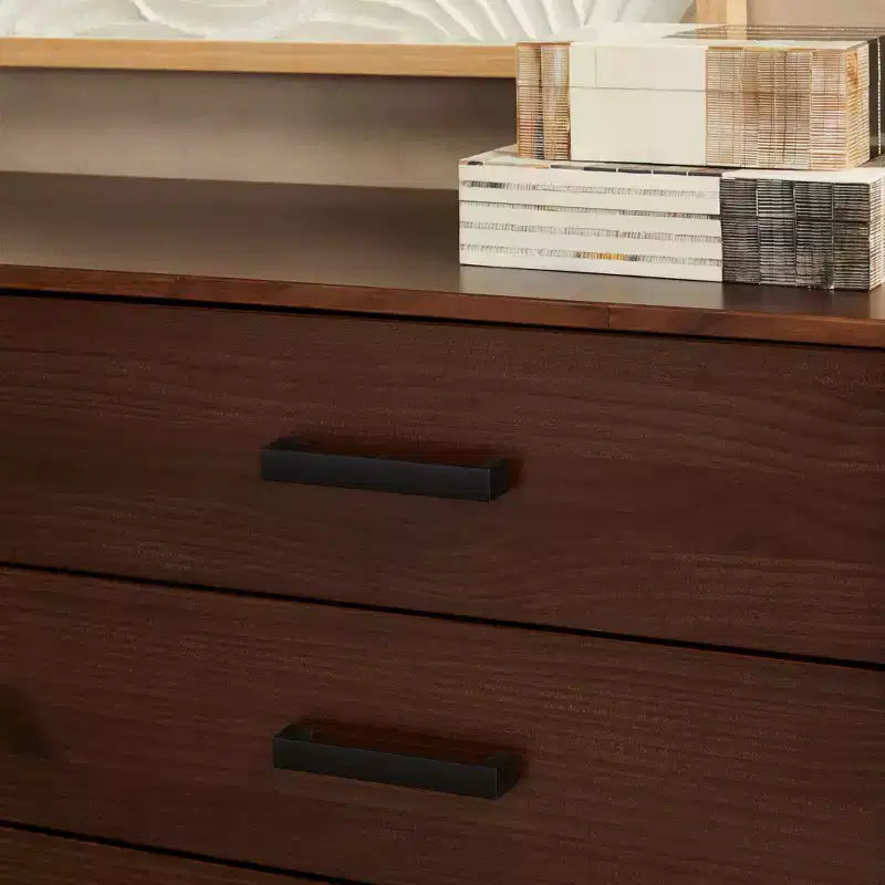Commode à 6 tiroirs en bois massif avec poignées Walker Edison, assemblage facile